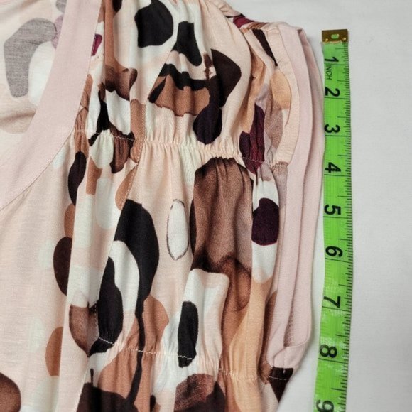 Sleeveless Casual Light Pink And Brown Polka Dot Tunic Blouse Top Size XL - Picture 7 of 9